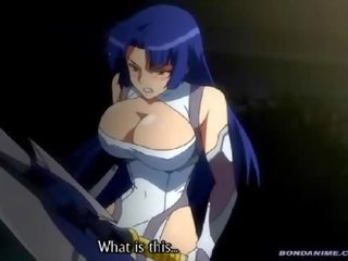 A hard up demon battles a busty warrior