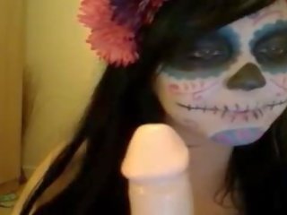 Weird Emo Teen Sucking Dildo adult clip Toy