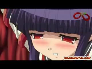 Hentai bashkëarsimim i kapuri nga tentacles dhe merr electric shocks