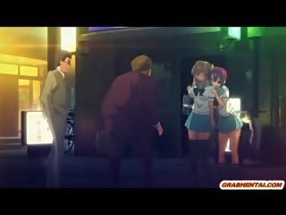 Uly emjekli ýapon anime talyp tittyfucking and ýüzüne dökülen cumming