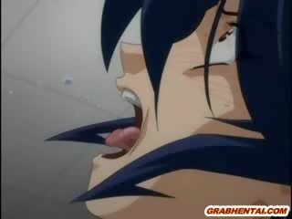 Toon schoolgirl gets punished by taking a big pole that penetrates through her whole body