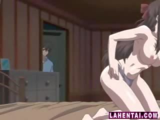 Cartoon guy watching doll masturbate