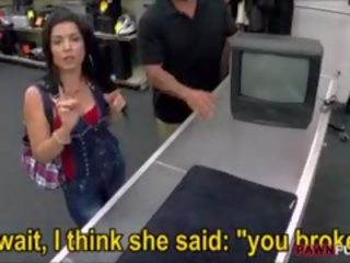Pawnshop owner fucks big boobs kuuban hoe for a tv