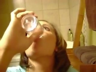 Kristen drinking sperm video