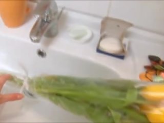 Tickling slit with a dildo toy