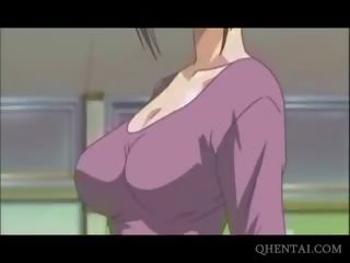 Chained Hentai daughter Gives BJ With Toy Up Slit