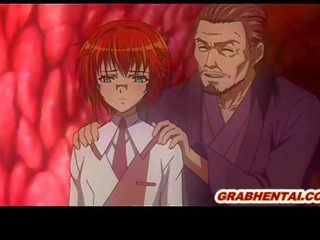 Roped hentai coeds gets squeezed her bigtits