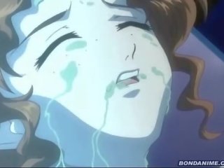 A spací hentai mladý dáma bere a bodnutí a a bukkake