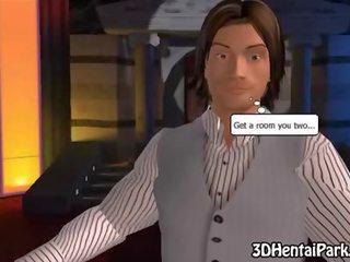 3d striptérka dává a výstřik před získávání v prdeli