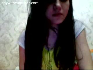 Naughty teen girlfriend is teasing on chatroulette (no nude)