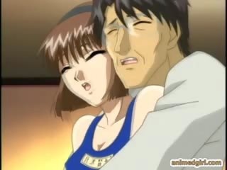 Rroba banje hentai cutie merr dorëshkathët dhe thau të saj wetpussy
