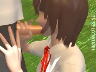 Stupendous 3d anime tüdruksõber annab pea väljaspool