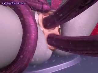 Animated Doll Drilled By Tentacles