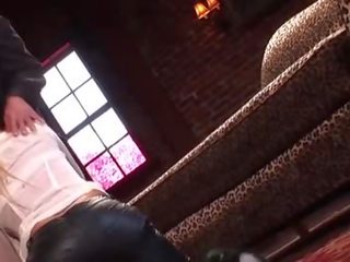 Classy pornstar model sucking on penis before getting