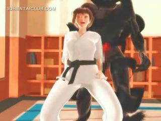 无尽 karate mademoiselle 窒息 上 一 大规模 刺 在 3d