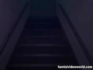 Dirty cartoon maid rides a hard cock