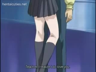 Blond anime hottie koos suur tissid perses raske