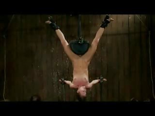 Darling Hanging Upside Down With Vibrator In Pussy Getting Her Body Tortured With movies Whipped By medical man In The Dungeon
