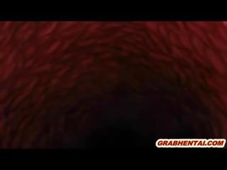 Hentai bashkëarsimim i kapuri nga tentacles dhe merr electric shocks