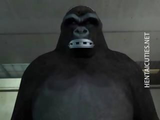 3d hentaý gul gets amjagaz jizzed by a monstr