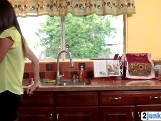 Smoking sensational bitch with huge tits banged hard by her sexually aroused stepson