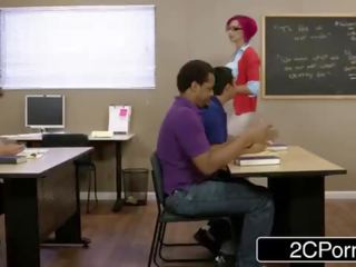 Alluring uly emjekli tattooed mugallym anna bell peaks fucks her luckiest student