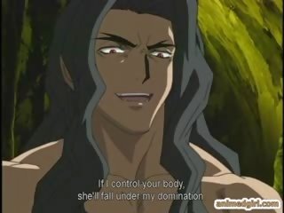 Hentai chycený a vymačkaný ji bigtity podle tentacles