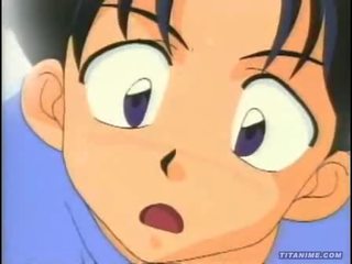 Red head manga harlot with huge knockers gets pumped in her puss and takes cum all over her body