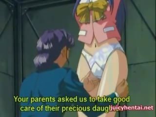 Bewitching anime lezbiýanka gets masturbated with a plastikden sik