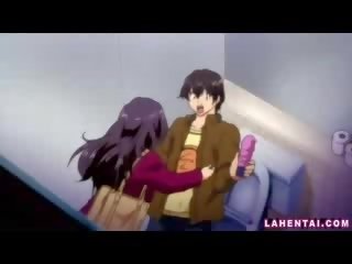 Hot to trot hentai femme fatale rides on toilet