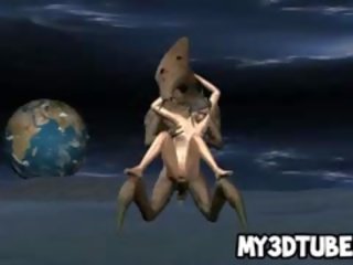 Foxy 3d stunner gets fucked by an alien on the moon