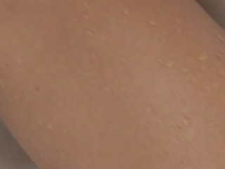 Perky Euro teen showering and showing pussy