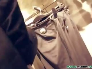 Blonde amateur has x rated film in stores changing room