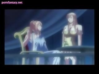 Anime babes getting boobs rubbed