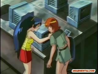 Anime jung frau wird squeezed sie titten und schwer stocherte