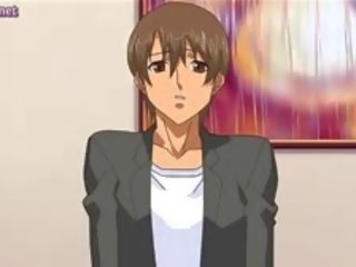 Prsatá anime volání dívka na koni a tuk klovaný pták