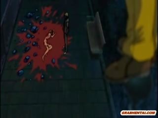 Hentaý young woman gets squeezed süýji emjekler and fucked by monstr