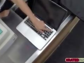 Beautiful And oversexed Stewardess Gets Fucked By The Shop Owner
