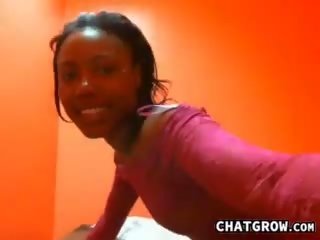 Ebony girl In A Pink Thong Being A Tease