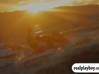 Badass gals in eşiksiz learned jetski and had fun in a weçerinka