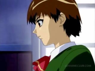 Big boobed anime femme fatale wrapped up in monstr