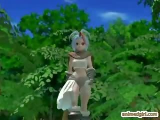 3d hentai tüdrukud saab koletis perses sisse a metsas