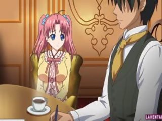 Big Titted Hentai Brunette Gets Fondled And Rides Hard manhood