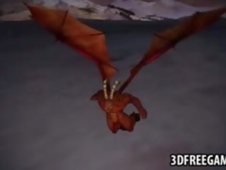 3d cookie gets fucked hard outdoors by a winged demon
