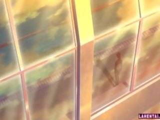 Hentai adoleshent në rroba banje merr fucked dhe jizzed