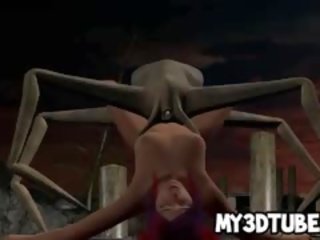 3d redhead divinity gets fucked hard by an alien spider