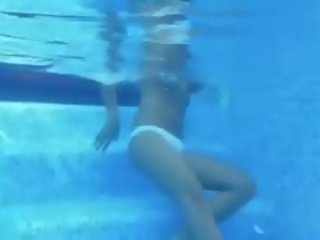 Underwater strip of shocking boobs