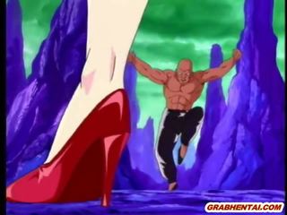 Redhead hentai gets worm inside her pussy