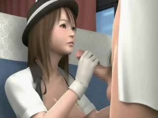 3d kartun stewardess