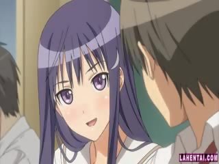 Hentai sweetheart works pecker and gets pussy pumped